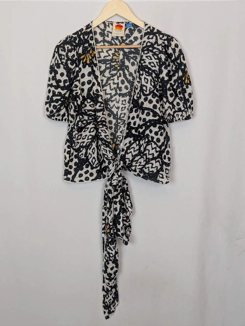 Farm Rio for Anthropologie Floral Print Wrap Blouse